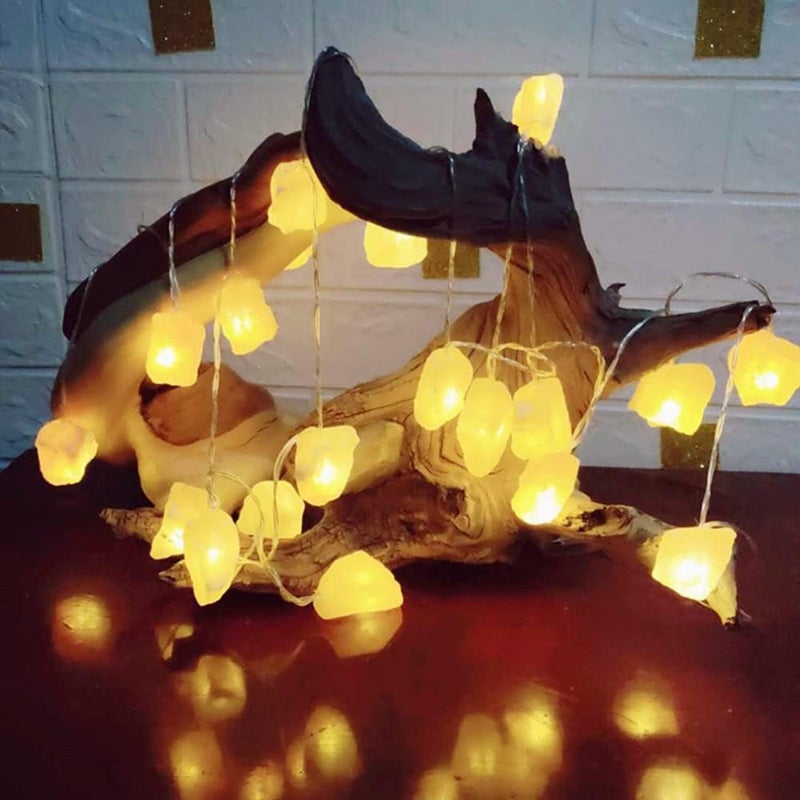 Fantasee Himalayan Salt String Light, Natural Hand Carved Salt Crystal Light Release Negative Ions for Bedroom, Living Room, Office, Home Deco, Yoga, Night Light, Gift (6.6ft 10led) - Image 2